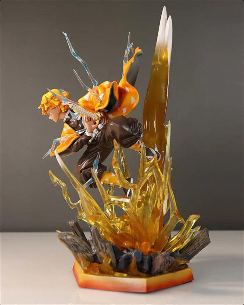30cm Demon Slayer Agatsuma Zenitsu LED Light Action Figure Statue High Model Toy 07FC0E-D4 - KOEEK