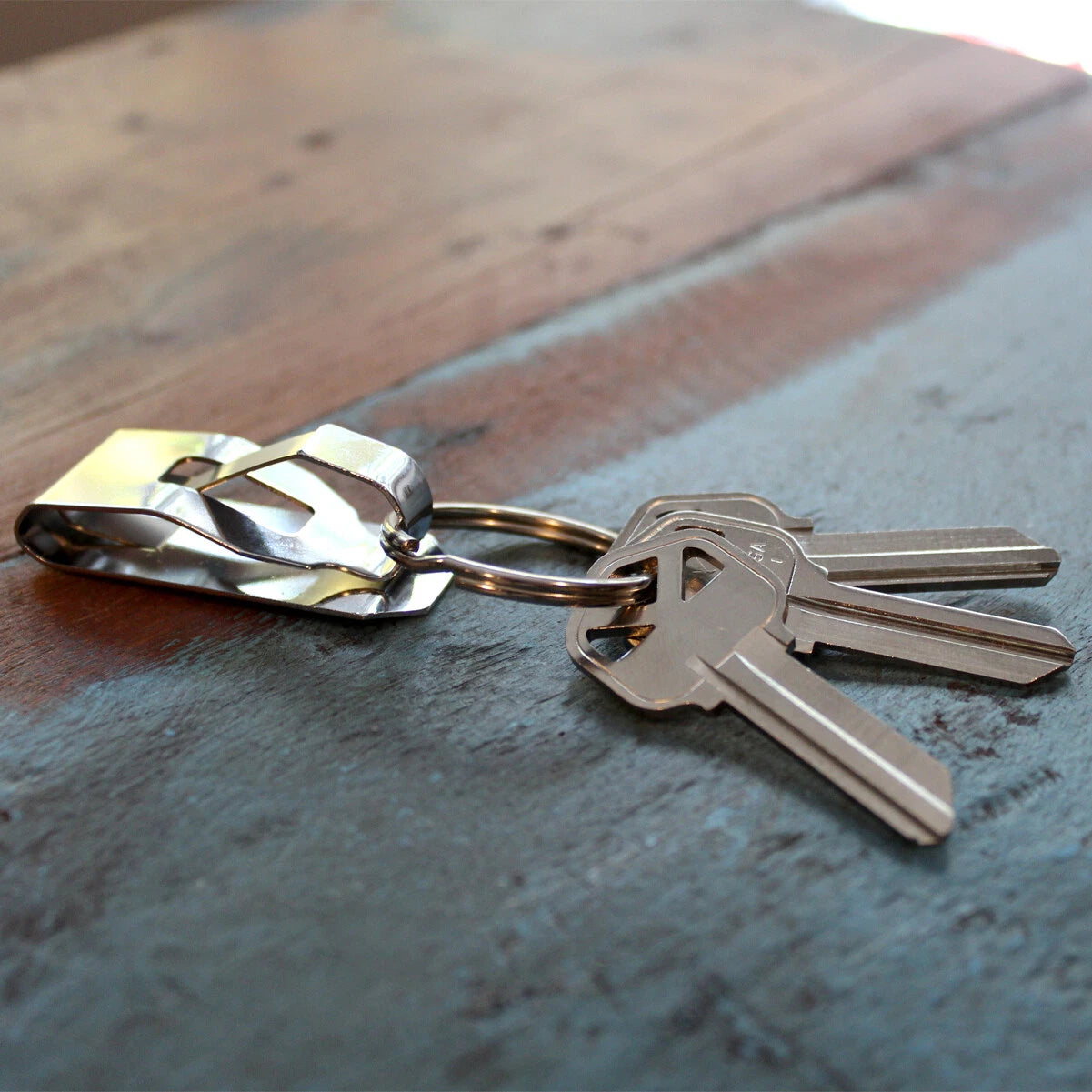 2 Pcs Secure Belt Clip Key Holder w Metal Hook & Heavy Duty 1 1/4" Keychain Ring 07FC0E-D4 - KOEEK