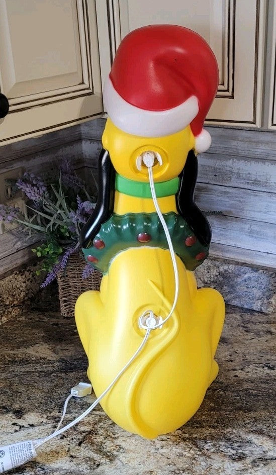 ! Disney's 2ft Pluto in Santa Hat Lighted Christmas Blow Mold Yard Decoration 07FC0E-D4 - KOEEK