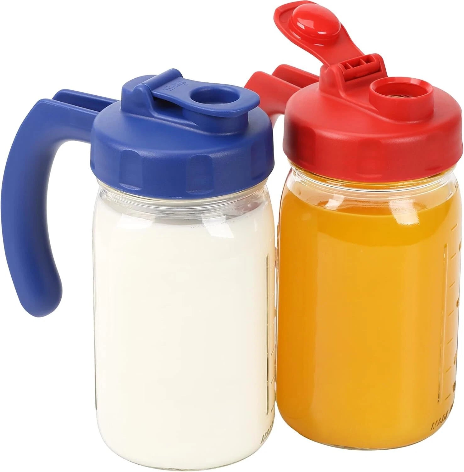 2 Pack Wide Mouth Mason Jar Lids with Handle, Airtight & Leak-proof Seal, 07FC0E-D4 - KOEEK