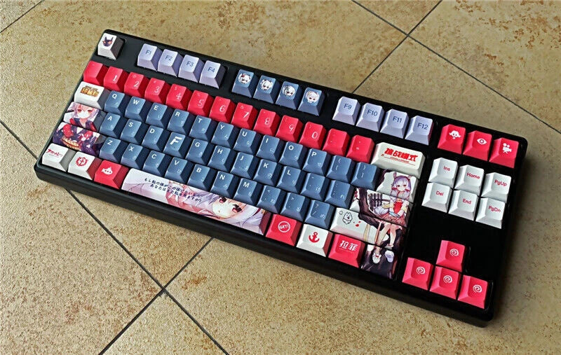 120 Keycaps Azur Lane Uss Laffey Keycap Anime PBT Dye-sub For Cherry MX Keyboard 07FC0E-D4 - KOEEK