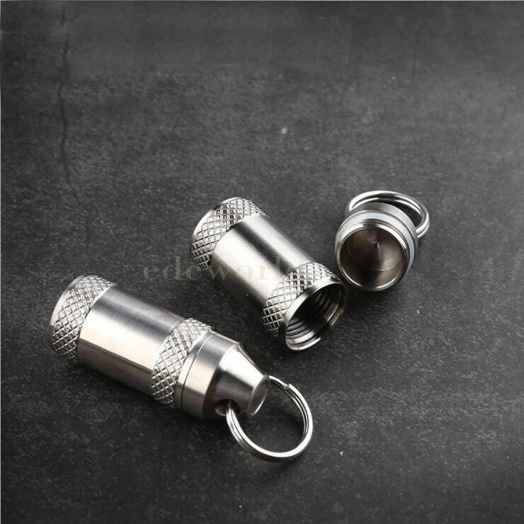 EDCTC4 Titanium Portable Keychain Waterproof Case Sealed Container Pendant Tool 07FC0E-D4 - KOEEK