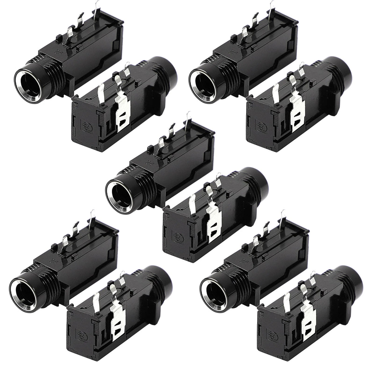 10 Pcs 1/4" 6.35mm Headphone Mono Jack 3 Pins PCB Panel Mount Socket Connectors 07FC0E-D4 - KOEEK