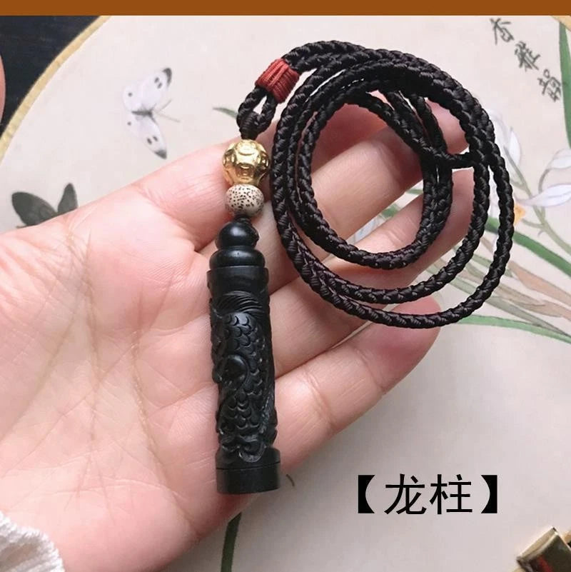 Sandalwood Dragon Pendant Sweater Chain Unisex Handmade Necklace Accessory Gift 07FC0E-D4 - KOEEK