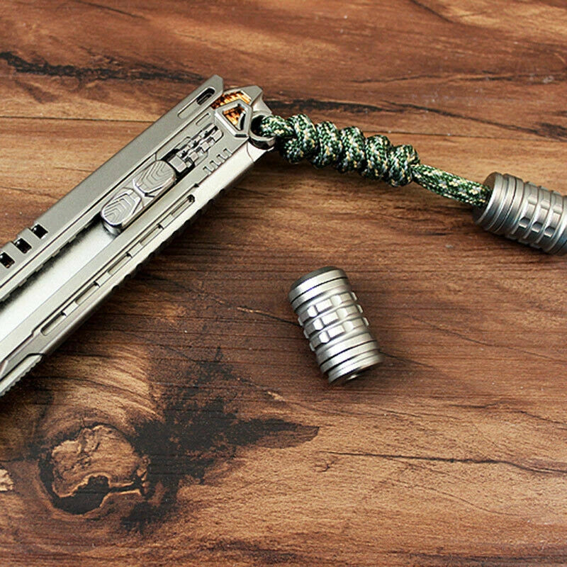 TC4 Titanium Alloy Small Knife Bead Outdoor Lanyard Paracord Rope Pendant EDC EDC - KOEEK