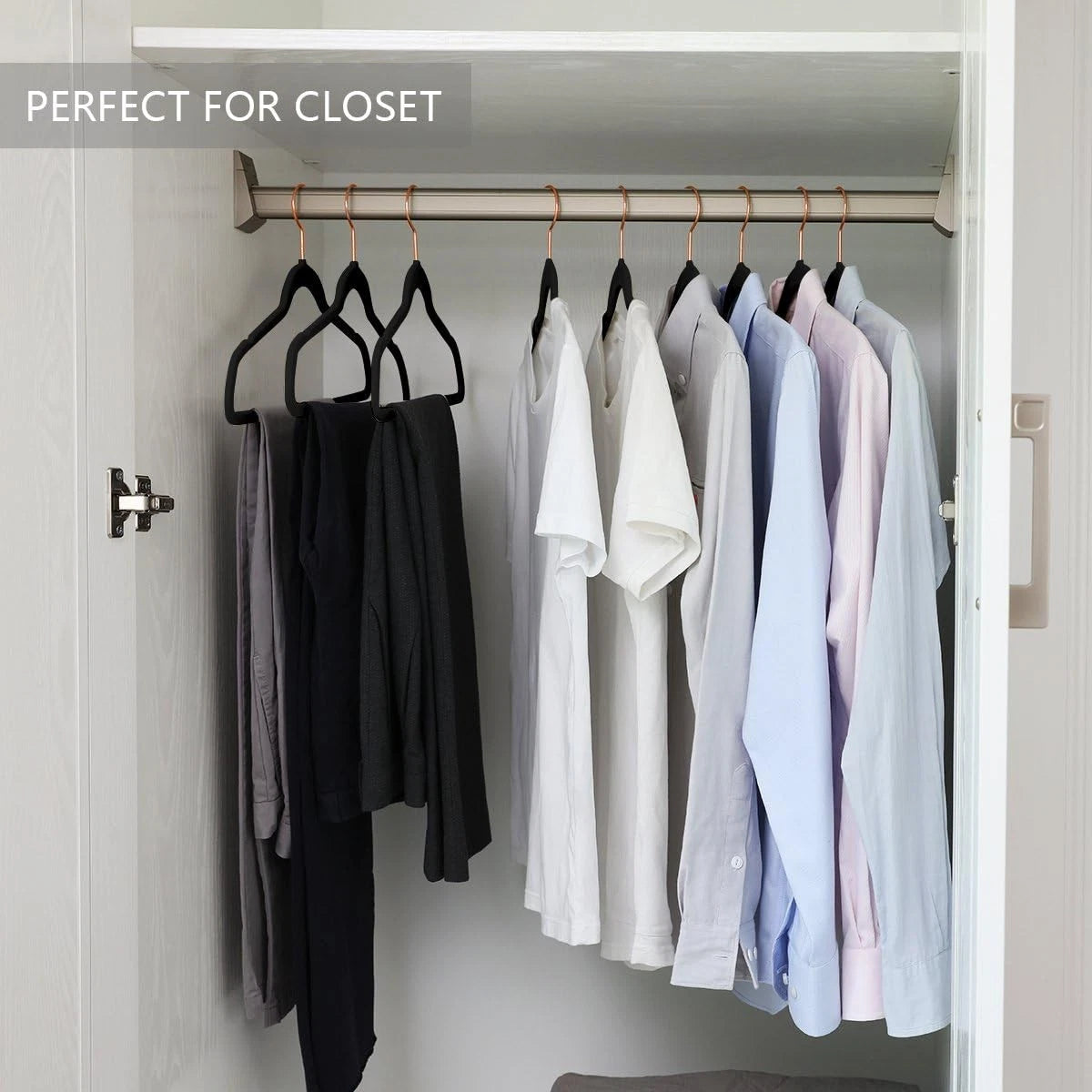 High-quality velvet hangers (60 pieces) Durable non-slip felt hangers 07FC0E-D4 - KOEEK