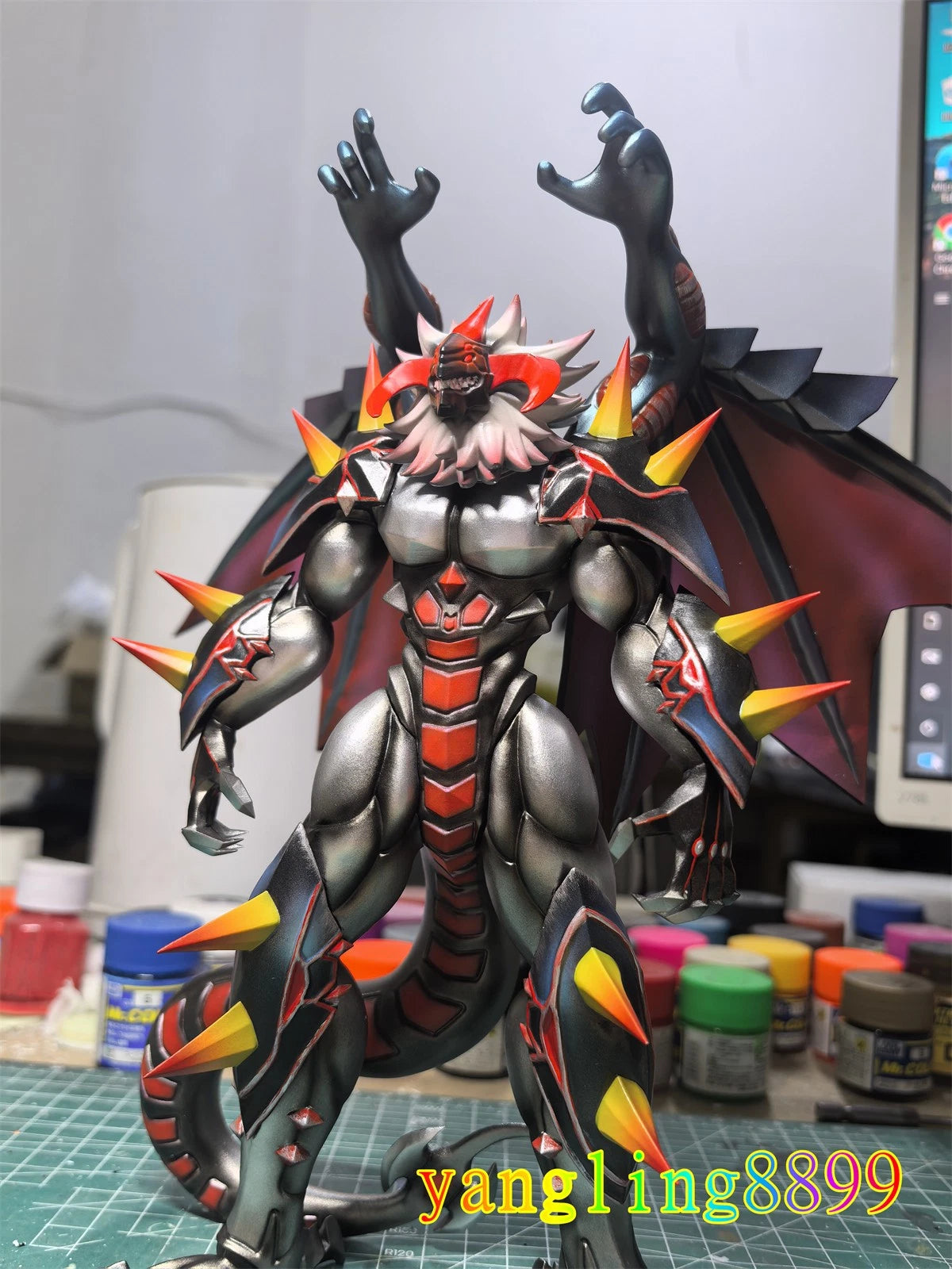 YU-GI-OH! 5DS Hot Red Dragon Archfiend King Calamity Resin Figure Model Toy 25cm 07FC0E-D4 - KOEEK