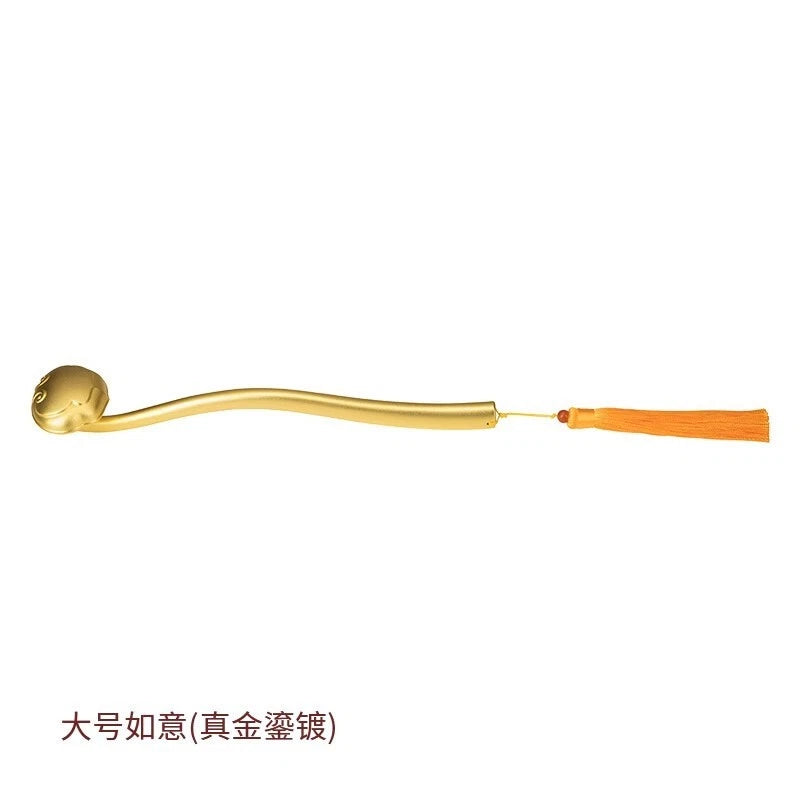 TONGSHIFU Chinese Antique Brass RuYi ( gold plating) Office Desk Decor TONGSHIFU - KOEEK