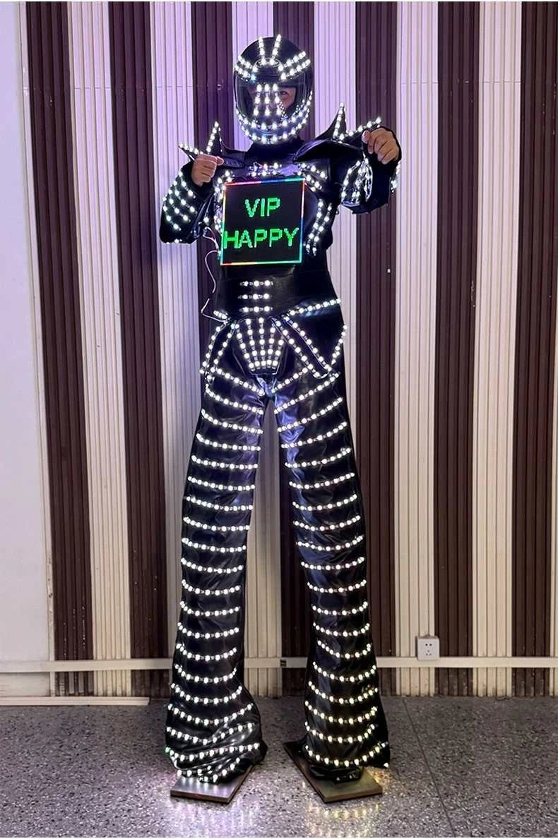 Nightclub Bar Colorful Changing Stilt Costume Controlled LED Luminous Suit Gift 07FC0E-D4 - KOEEK