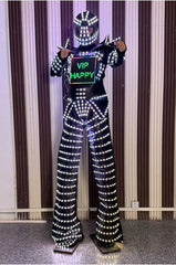 Nightclub Bar Colorful Changing Stilt Costume Controlled LED Luminous Suit Gift 07FC0E-D4 - KOEEK