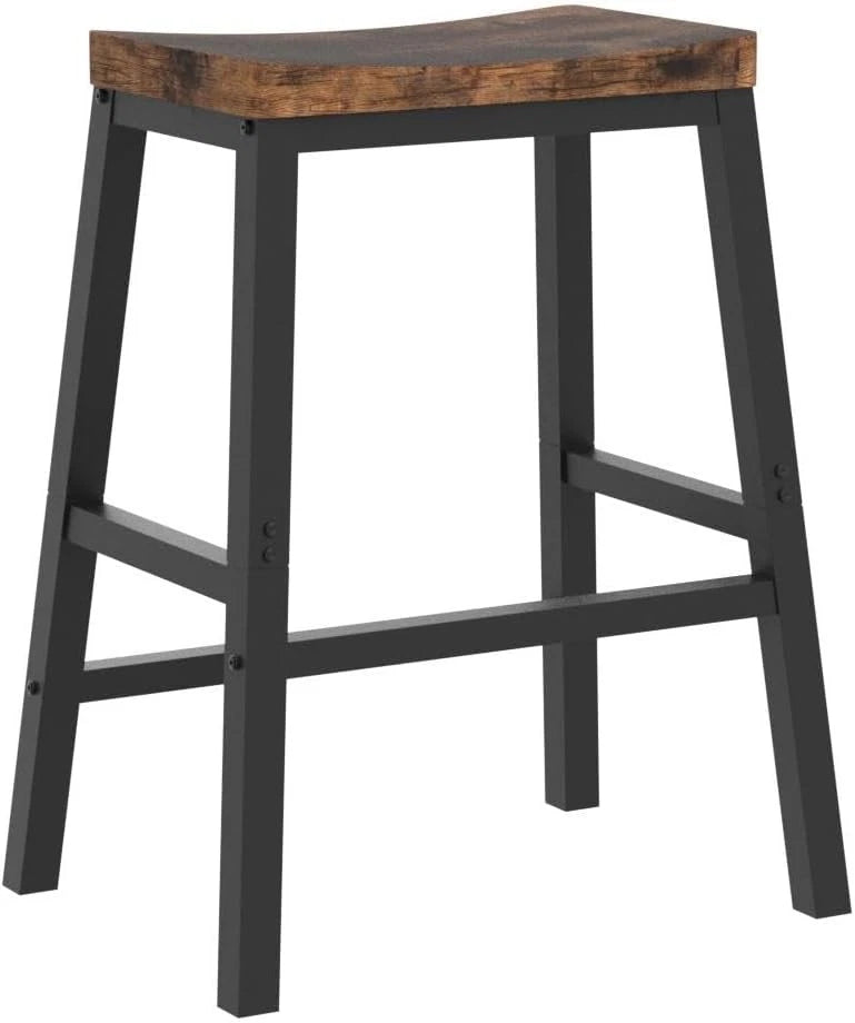 Bar stool, set of 2 bar chairs, 23.6-inch saddle stool 07FC0E-D4 - KOEEK