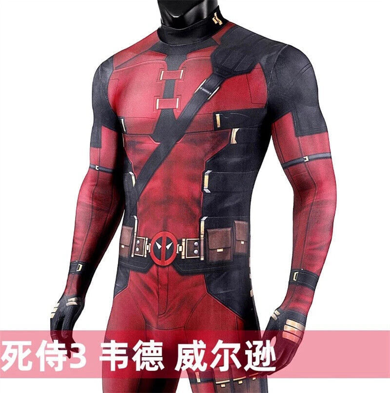 Marvel Deadpool 3 Wade Winston Wilson Cosplay Costume Suit Jumpsuit Halloween 07FC0E-D4 - KOEEK