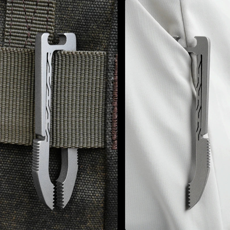 MINI TC4 Titanium Tweezers Bottle Opener Portable Outdoor Camping EDC Keychain 07FC0E-D4 - KOEEK