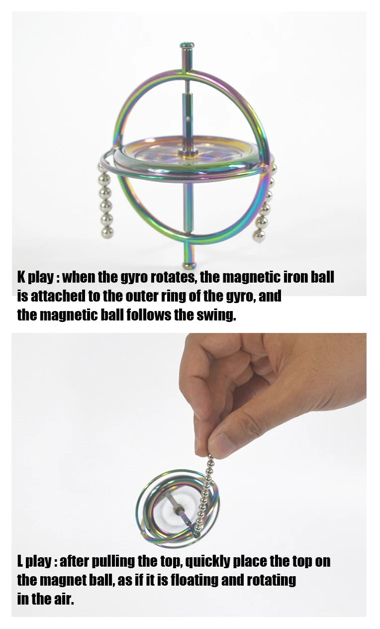 Metal Gyroscope Anti Gravity Rotating Balance Mechanical Gyroscope Teaching Tool 07FC0E-D4 - KOEEK
