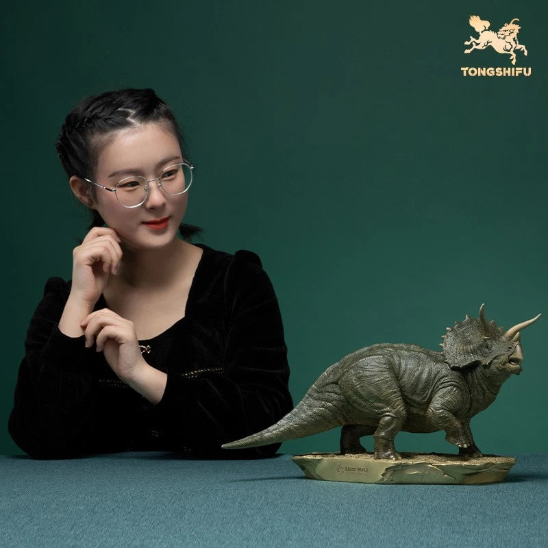 Limited 1:20 Triceratops Dinosaur Brass Statue Model Figure Collectible Display 07FC0E-D4 - KOEEK