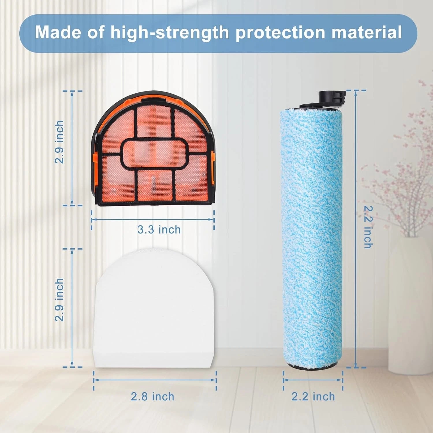 WD161 Replacement HEPA Filter and Brush Roll Set, includes 2 brush rolls 07FC0E-D4 - KOEEK