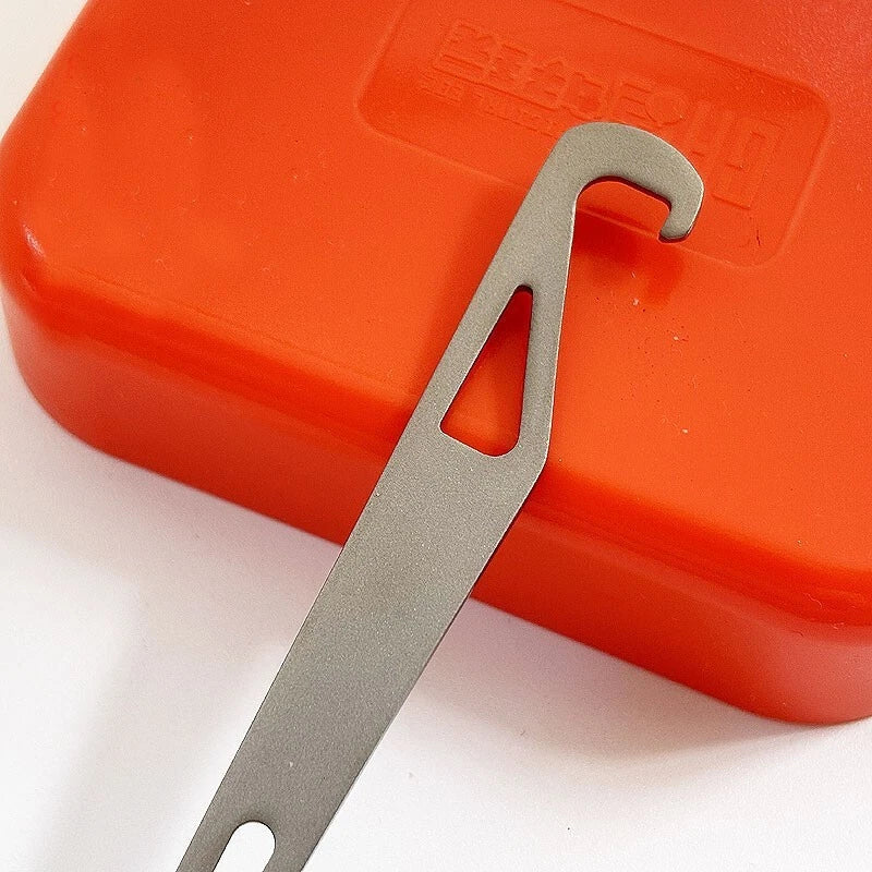 Thickened Pure Titanium Alloy Spoon Outdoor EDC Kitchen Spoon w/ Hooks EDC Tools 07FC0E-D4 - KOEEK