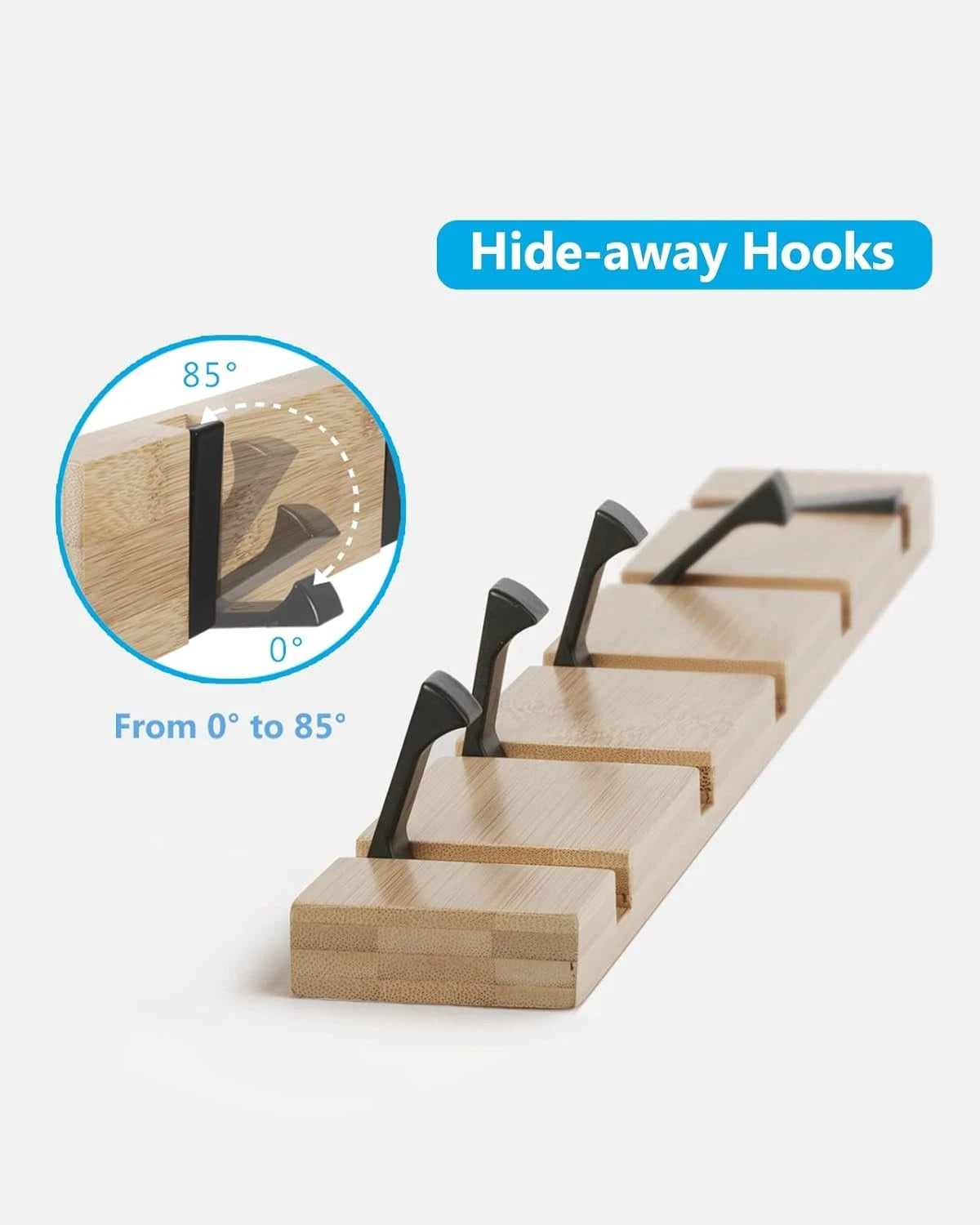 Wooden coat hook coat rack wall-mounted, space-saving coat rack 07FC0E-D4 - KOEEK