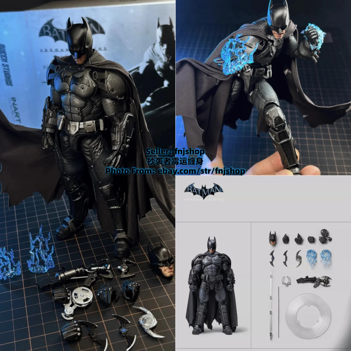 INART Batman Arkham Origins Battle Damaged Ver. 1/12 Action Figure  IN STOCK INART - KOEEK
