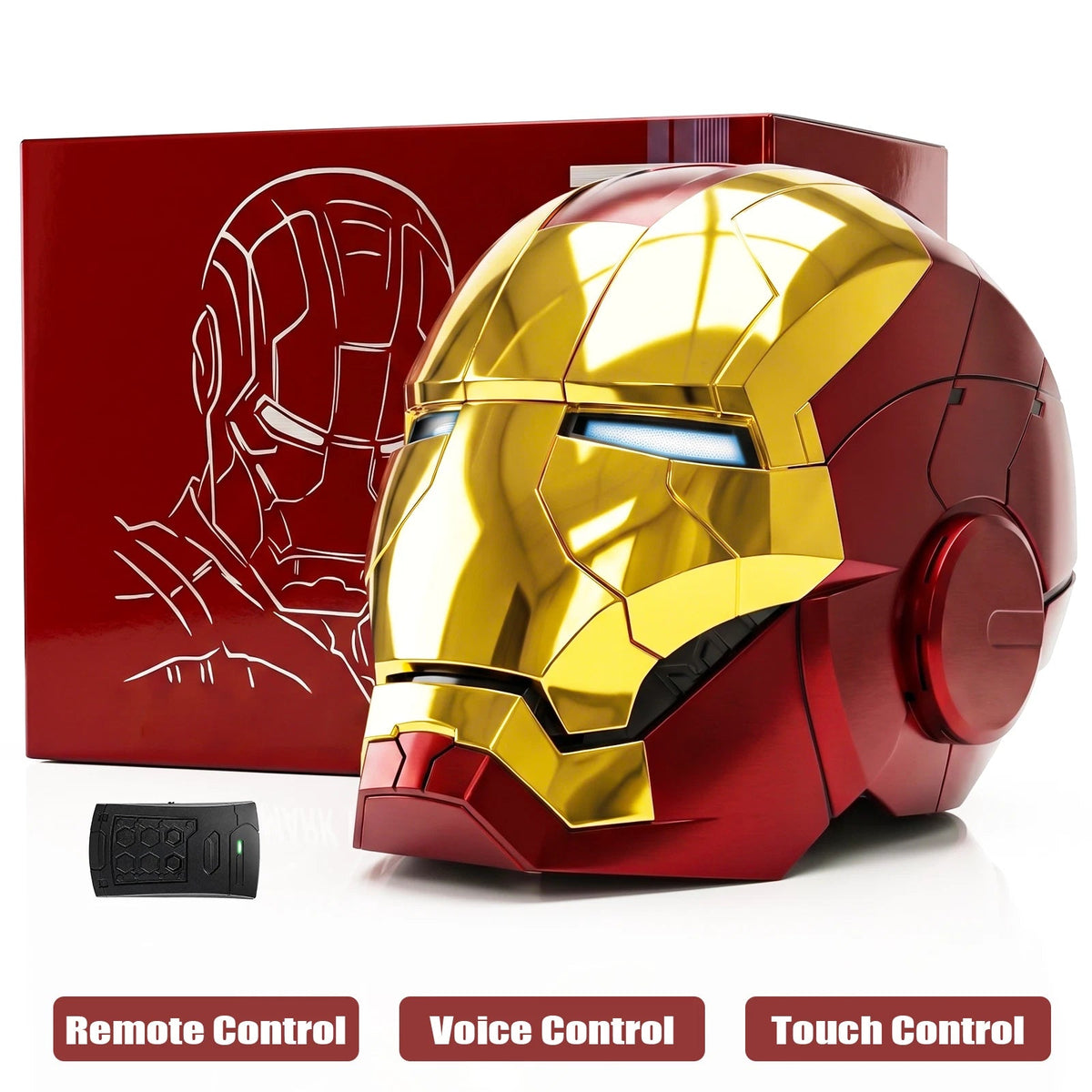 Iron Man MK5 Helmet 1:1 Wearable Voice Remote Touch Control LED Cosplay 07FC0E-D4 - KOEEK