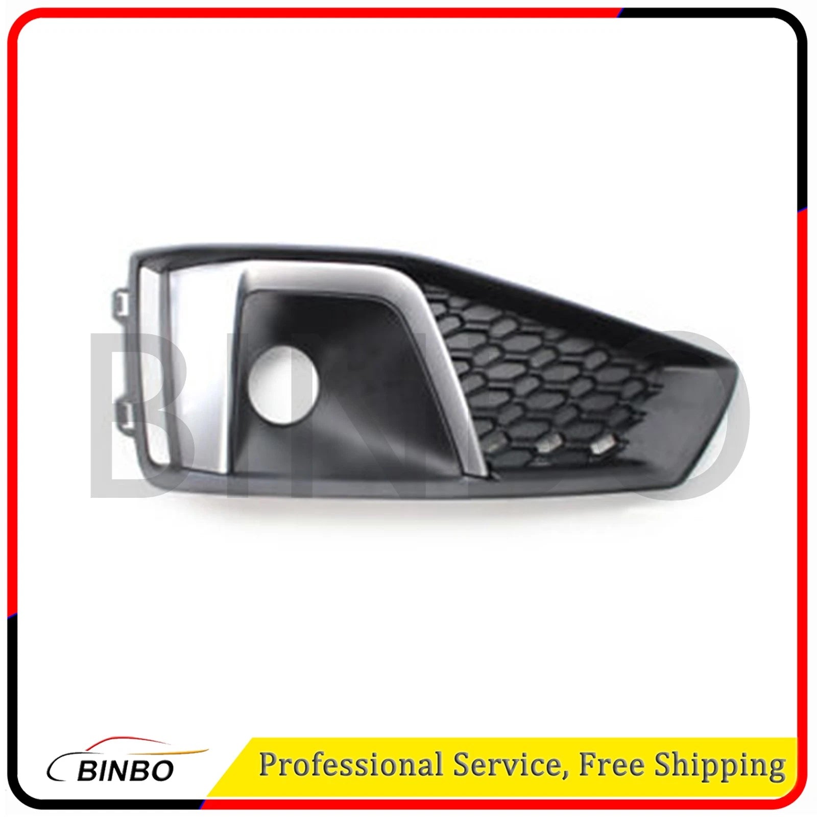 Fit For AUDI A4 B9 S-Line S4 2019 Honeycomb Bumper Grill Fog Light Grille Glossy 07FC0E-D4 - KOEEK