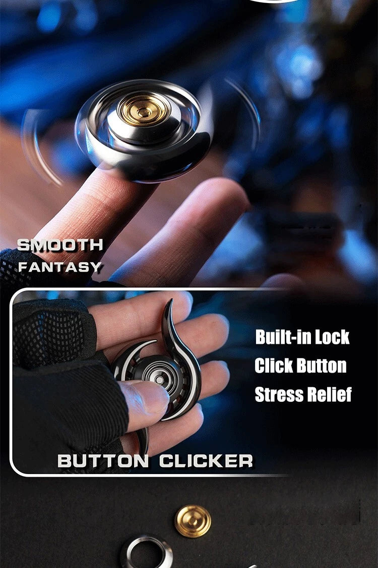 Magic Eyes Stainless Steel Hand Gyro Fidget Spinner Clicker for Collection 07FC0E-D4 - KOEEK