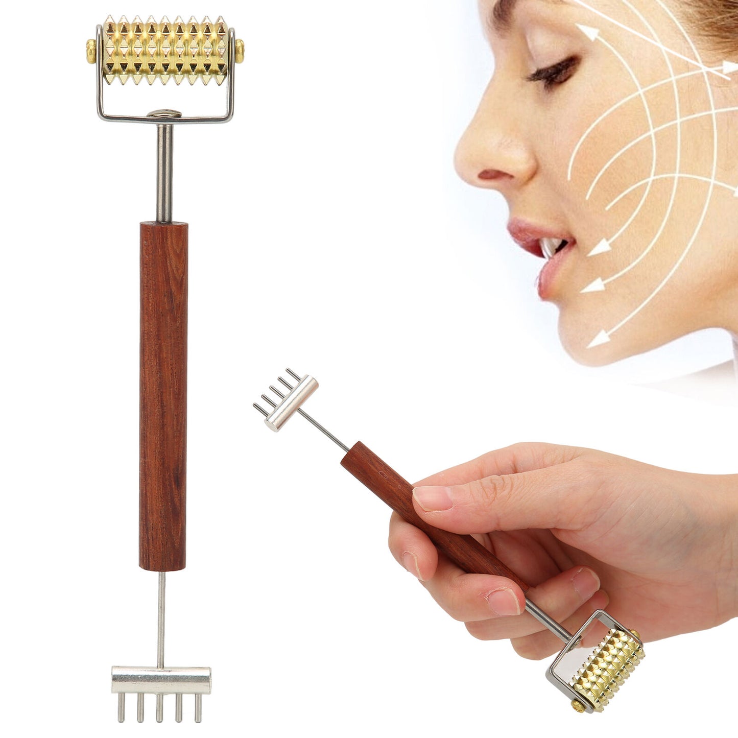 new Massage Roller Copper Handle Promote Blood Circulation Double Head Roller HGF koeek - KOEEK