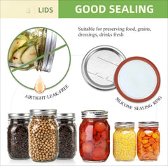 48Pcs Canning Lids with Rings Regular Mouth, Premium Mason Jar Lids Bands/Rings 07FC0E-D4 - KOEEK