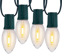 Vintage C9 LED Outdoor Warm White Christmas Lights, 50ft C9 String Lights 07FC0E-D4 - KOEEK