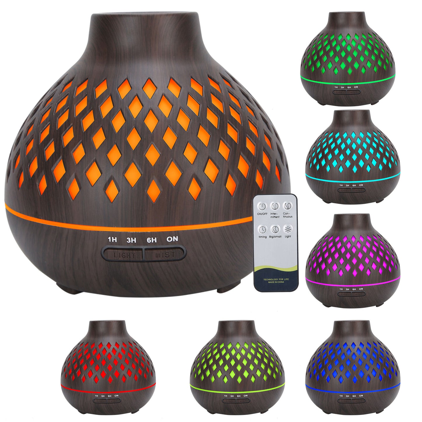 new Grain Home Air Humidifier Ultrasonic Aroma Diffuser 400ml (Prise US ) HGF koeek - KOEEK