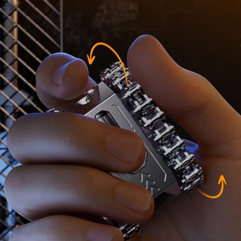 Hot EDC Tank Roller Fidget Spinner Metal Ratchet push Card Slider Fingertip Toy 07FC0E-D4 - KOEEK