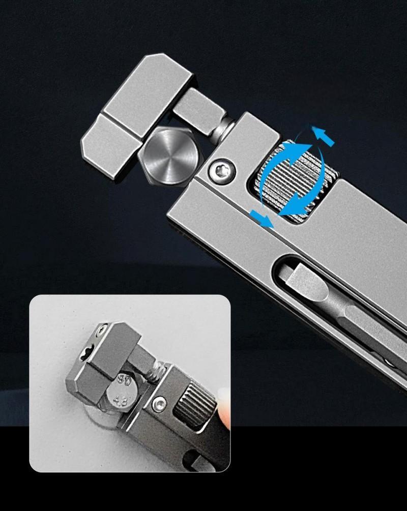Titanium Adjustable Wrench Screwdriver EDC Pocket Multi Tools Portable Keychain 07FC0E-D4 - KOEEK