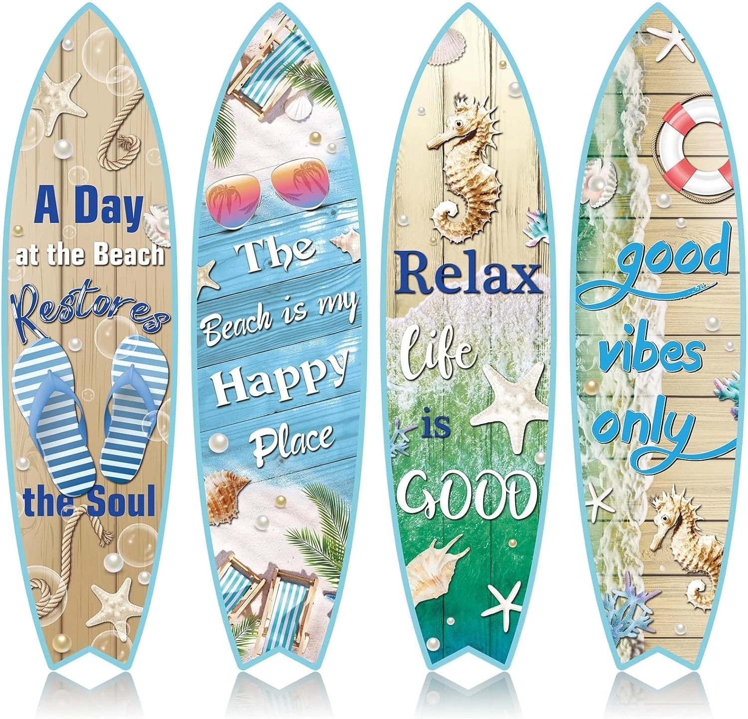 4 Surfboard Wall Decorations Surfboard Wall Hanging Decorative Plaque 07FC0E-D4 - KOEEK