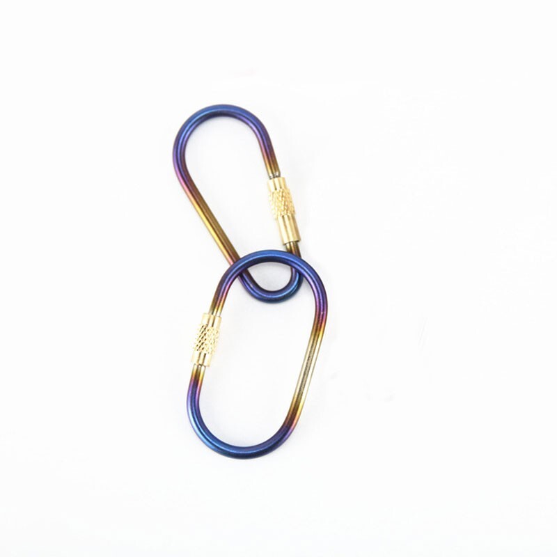 Titanium Locking Carabiner D-Ring Hook for Hanging Key Kettle Water Cup EDC Tool 07FC0E-D4 - KOEEK