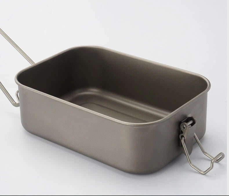 800ml Outdoor Survival Lightweight Pure Titanium Mess Tin Fast Cooking Mess Kit 07FC0E-D4 - KOEEK