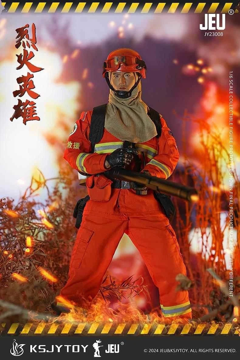 JEU JY23008 1/6 Fire Hero Forest Fire Fighter Action Figure 12" Male Model Doll JEU - KOEEK