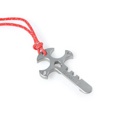 Mini Titanium Pendant Necklace Portable Outdoor  Multi Tools EDC Card Keychain 07FC0E-D4 - KOEEK