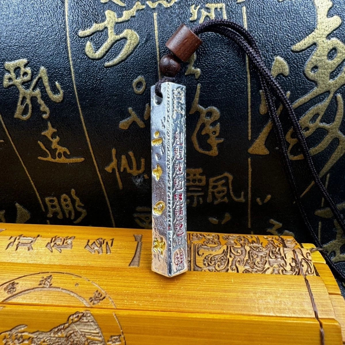 Silver Plated Taoist Tianpeng Ruler Pendant Necklace Seven Star Charm Unisex 07FC0E-D4 - KOEEK