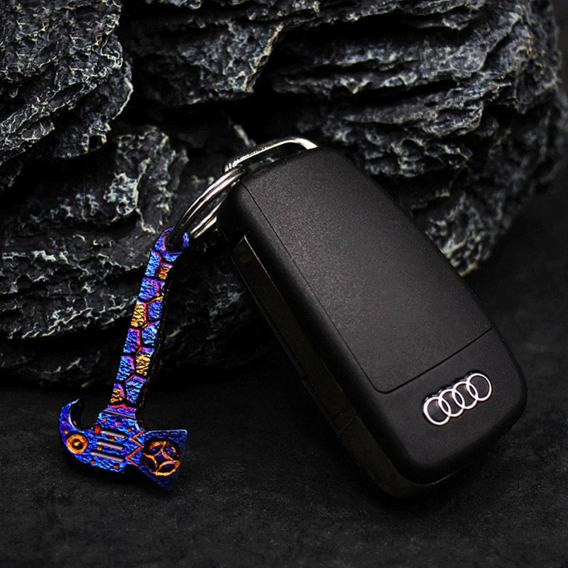 Mini Titanium Alloy Pendant Pry Bar Crowbar Opener Cutter Necklace EDC Keychain 07FC0E-D4 - KOEEK