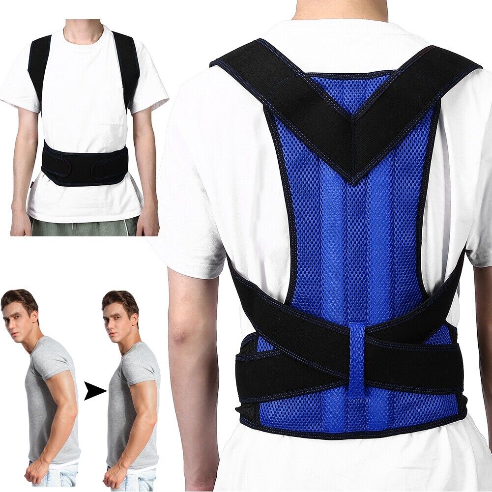 new Back Spine Posture Corrector Brace Hunchback Correction Belt(3XL Blue) HGF koeek - KOEEK