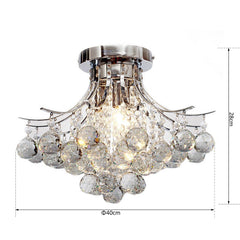 HOMCOM Modern K9 Crystal Chandelier Ceiling Lighting Pendant Lamp with 3 Light HOMCOM - KOEEK