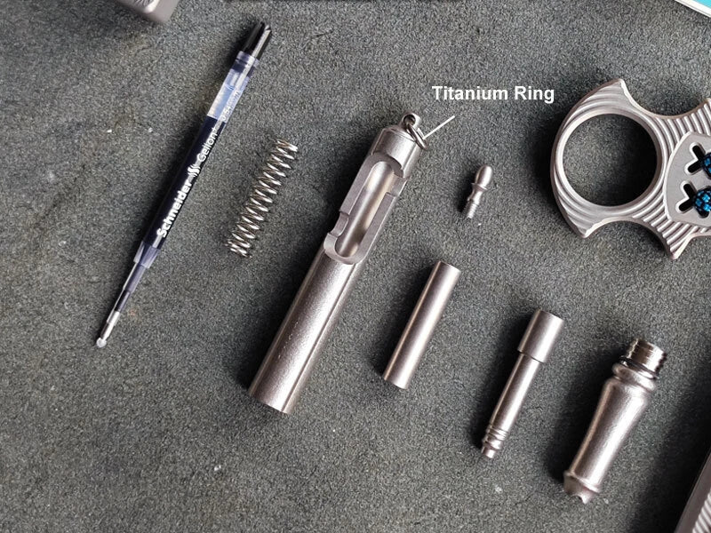 Titanium Alloy Ballpoint Pen Office Working Signature Pen Outdoor EDC Key chain 07FC0E-D4 - KOEEK