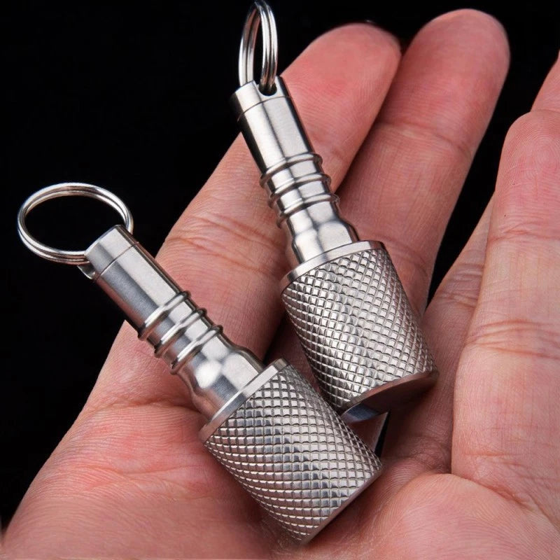 Titanium Pill Holder Case Organizer container Waterproof Portable Keychain EDC 07FC0E-D4 - KOEEK