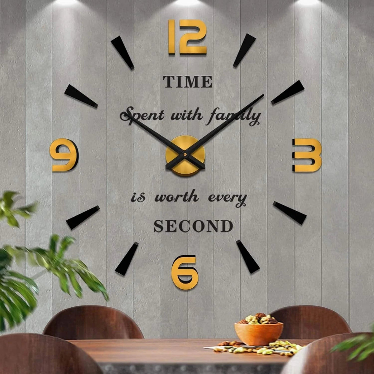 Wall Clock Oversized Wall Clock for Living Room Decor, Decorative Wall Clocks 07FC0E-D4 - KOEEK