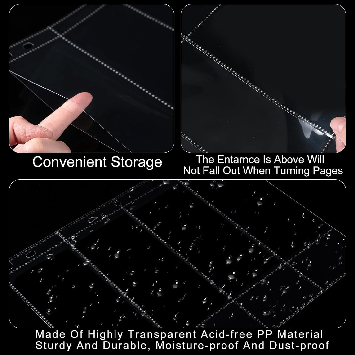 new Chengu 24 Pcs 4 Pocket Currency Sleeves for 3 Ring Binder Clear