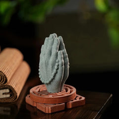 9.7cm Zen Buddhism Chinese Feng Shui Buddha Hand Statue Home Bonsai Decoration 07FC0E-D4 - KOEEK