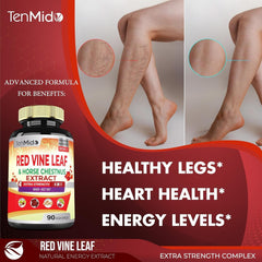 new Red Vine Leaf Extract Capsules - with Horse Chestnut, Beet Root, Ginger -... 07FC0E-D4 - KOEEK