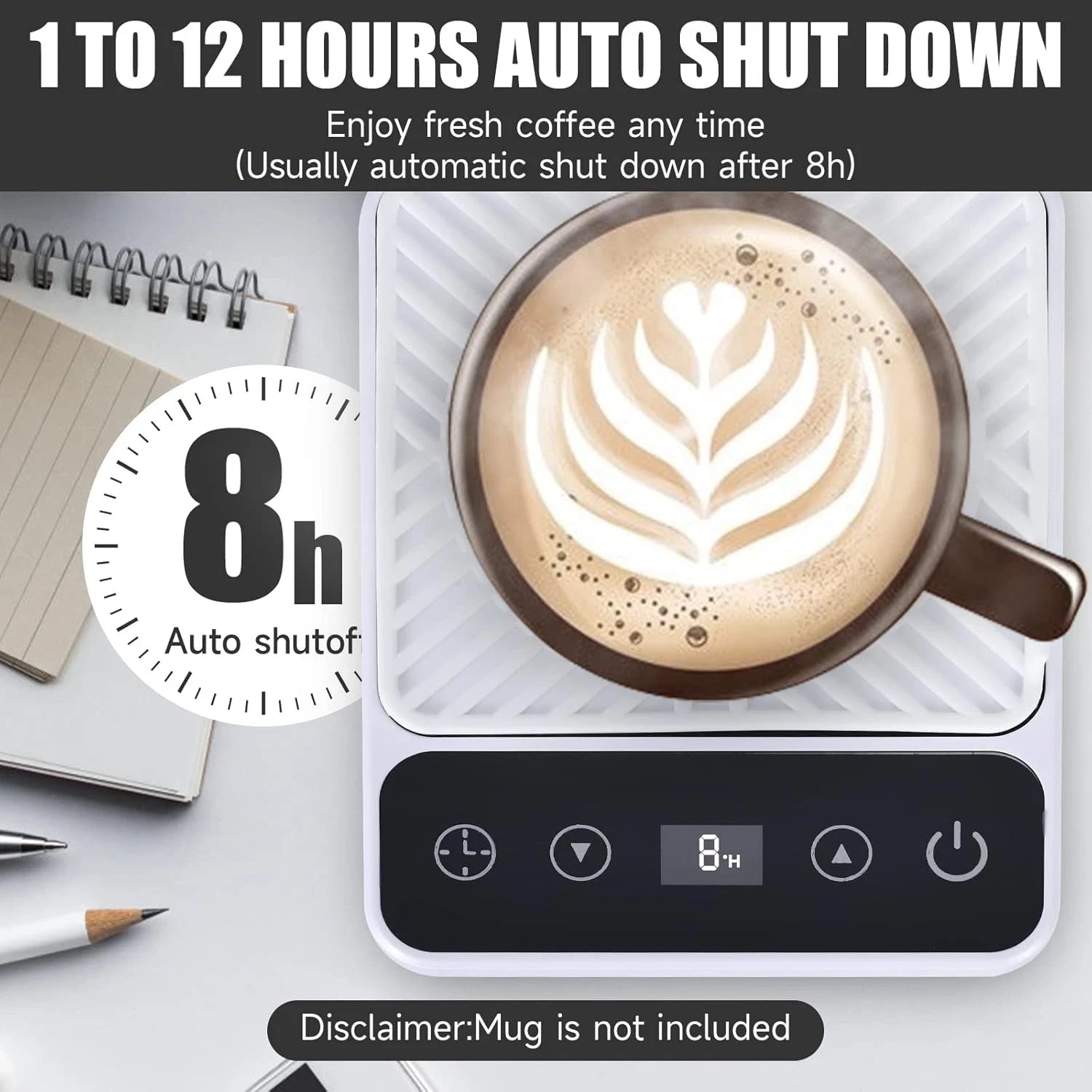 Mug Warmer - Electric Coffee Mug Warmer with Timer 07FC0E-D4 - KOEEK