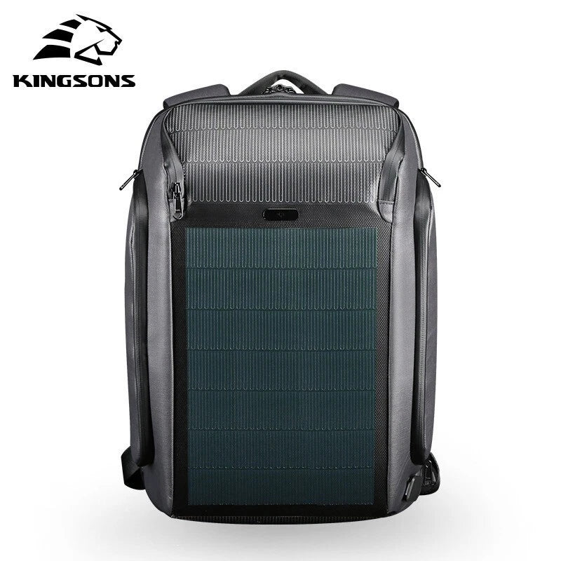 Men's Kingsons Beam Backpack Security Travel Bag Solar Panel Charging Efficiency 07FC0E-D4 - KOEEK
