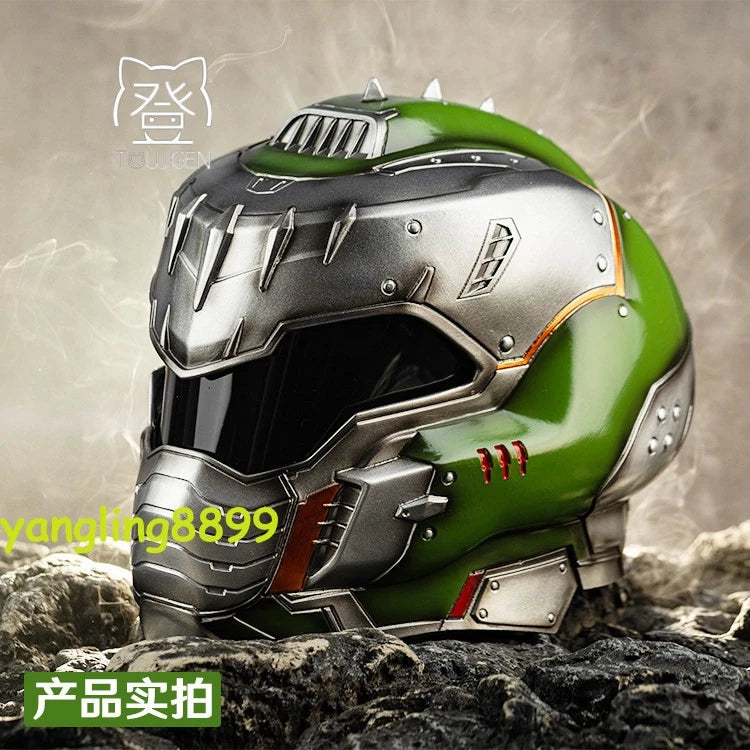 Halloween Cosplay Doom Guy Resin Helmet 1:1 Wearable Funny Roleplay Mask Gift 07FC0E-D4 - KOEEK